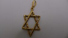 David's Star Shield 14k Yellow Gold Vintage 1960's Pendant Charm picture