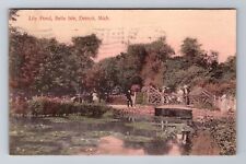 Detroit MI-Michigan, Lily Pond, Belle Isle, Antique, Vintage c1910 Postcard picture