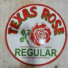 TEXAS ROSE 30 INCHES ROUND ENAMEL SIGN picture