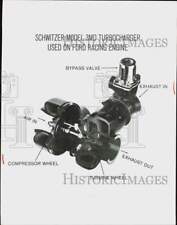 Press Photo Schwitzer Model 3MD Turbocharger used on Ford Racing Engine picture