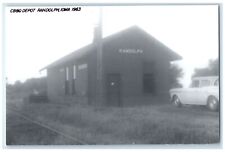 c1963 CB&P Depot Randolph Iowa Railroad Train Depot Station RPPC Photo Postcard picture