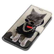 Cat Wallet Phone Case For iPhone Samsung Huawei Xiaomi ZTE Google Sony OPPO LG  picture