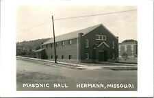 RPPC Hermann Missouri MO Masonic Hall Street View UNP Postcard picture