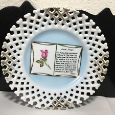 Vintage “The Lord’s Prayer” Hanging Reticulated Plate In Cursive 8 1/2” Diameter picture