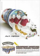 BEN & JERRY'S 1-Page PRINT AD 2012 greek frozen yogurt STRAWBERRY SKI SLOPE picture