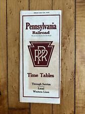 1928 Pennsylvania Railroad Time Tables Map Brochure July 30 Local Western Lines picture