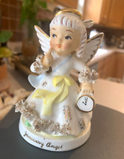 Vintage Napco January Ceramic Birthday Angel New Years Eve Made in Japan 1950's picture