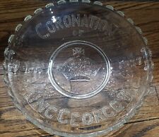 Vintage King George V1 Coronation Glass Serving/ Cake Plate 1937 ~11”wide picture