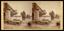 USA, St. Louis, Construction of a Bridge, ca.1875, Stereo Vintage Print st picture