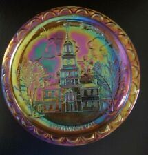 Vintage Carnival Glass Plate Independence Hall 8