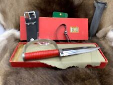 Pre 64 Vintage 6334 Puma Frogman Divers Knife With Red Handle & Sheath Mint 