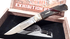 Marbles Brown Checkered Bone Handles Nickel Silver Lockback Folding Pocket Knife picture