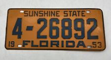 Vintage Florida 1953 License Plate Man Cave Garage Collector #4-26892 picture