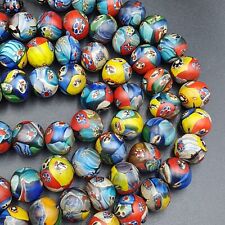 Vintage Venerano HANDMADE Mosaic Style Glass Face ART GLASS BEADS NECKLACES picture