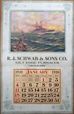 WWI Military Ship USS Columbia 1920 Advertising Calendar/Poster - Milwaukee, WI picture