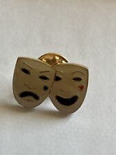 BURBERRY Pin BADGE Brooch Broach *RARE New Theatrical Masks Comedy & Tragedy picture