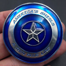 U.S.A Coin Blue Flag Shield Honor Commemorative Challenge Coins Silver Plated picture