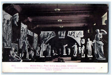 c1910's Statues at Main Hall Fine Arts Building Chicago Illinois IL Postcard picture