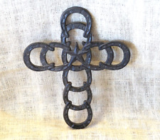 HORSESHOE & STAR WESTERN CROSS WALL DECOR RELIGIOUS WESTERN FARMHOUSE LARGE DOOR picture