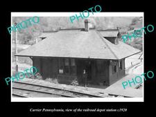 OLD 8x6 HISTORIC PHOTO OF CARRIER PENNSYLVANIA THE RAILROAD DEPOT c1920 picture