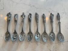 Franklin Mint Fm 80 Brothers Grimm Pewter collectible Spoon Lot Of 8 picture