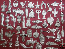 100 Milagro Charms Mexican Folk Art SILVER Assorted  Exvoto Ex Voto picture