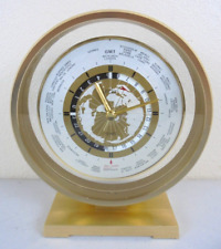 Linden GMT Quartz World Clock Mantle Desk Table Gold Tone picture