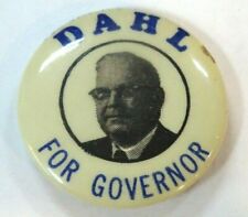 RARE Vintage Dahl For Governor North Dakota Pinback 1 1/4