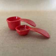Tupperware Magnet Measuring Spoon Set Teaspoon Tablespoon Party Gadget Red picture
