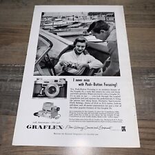 1957 Graflex Camera Vintage Print Ad Never Miss With Push Button Focusing picture