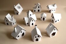 Pack of 10 DIY putz glitter style houses. Make your own decorative houses vilage picture