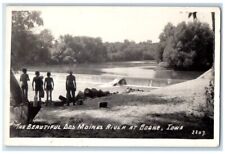 1944 Des Moines River View Boys Swimming Boone Iowa IA RPPC Photo Postcard picture