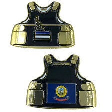 C-011 Idaho LEO Thin Blue Line Police Body Armor State Flag Challenge Coins picture
