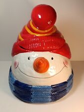 SEASONAL ELEMENTS 9.5 INCH SNOWMAN COOKIE JAR #44125010 HOLIDAY DECORATIVE STORA picture