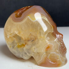 263g Natural Crystal Specimen. Geode agate. Hand-carved. Exquisite Skull.Healing picture
