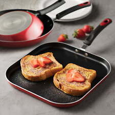 3 Pieces Aluminum Non-stick Fry Pan and Griddle Set – Metallic Red picture