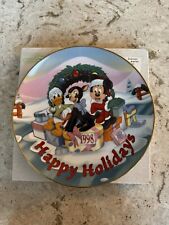 Disney 1998 Christmas Collection Happy Holidays Plate Christmas Mickey LE3000 picture