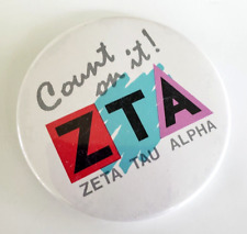 Vintage Zeta Tau Alpha Sorority Pin Button 2-1/4