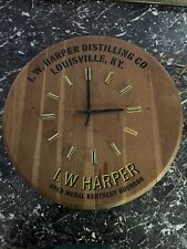 I.W. Harper I W Harper Bourbon Barrel Whiskey Head/ Top Clock 21” Diameter picture