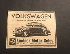 1950’s Volkswagen Bug Beetle Car Automobile Michigan Newspaper Print Ad picture