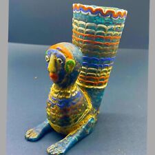 SCARCE ANCIENT PHOENICIAN MOSAIC GLASS RHYTON VESSEL WITH FACE HEAD picture