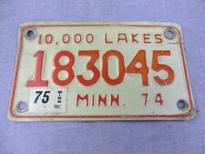 Ventage Motorcycle License Plate Minnesota 1974 Biker Man Cave Wall Decor 183045 picture