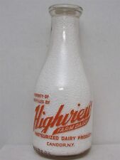 TRPQ Milk Bottle Highview Farm Dairy Candor NY 1948 PASTEURIZED DAIRY PRODUCTS picture