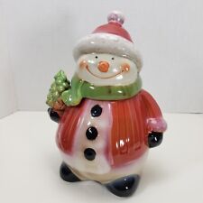 Old Snowman Cookie or Candy Jar  8.5'' in Great Vintage Condition picture