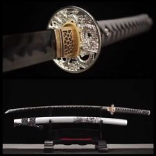 handmade Black T1095 steel Japanese Samurai Sword katana Full Tang Blade Sharp  picture