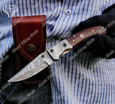 HANDMADE UNIQE GIFT Damascus Folding knife, Hunting/Camping Best Gifts For Him picture