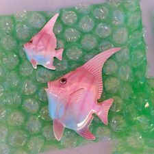 Vintage Ceramic Enesco 2 Pink Fish Wall Plaque picture