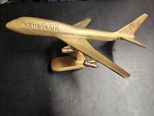 BRASS BOEING KOREAN AIR PLANE MODEL WITH STAND P* picture