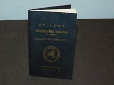 1929 BY-LAWS SCHENECTADY NY FRATELLANZA SICILIANA SICILIAN BROTHERHOOD BOOKLET picture