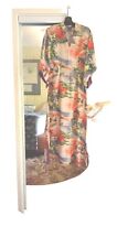  SILKY HAWAIIAN Silk Crepe VINTAGE ANTIQUE DRESS 40'S classic print pake mu picture